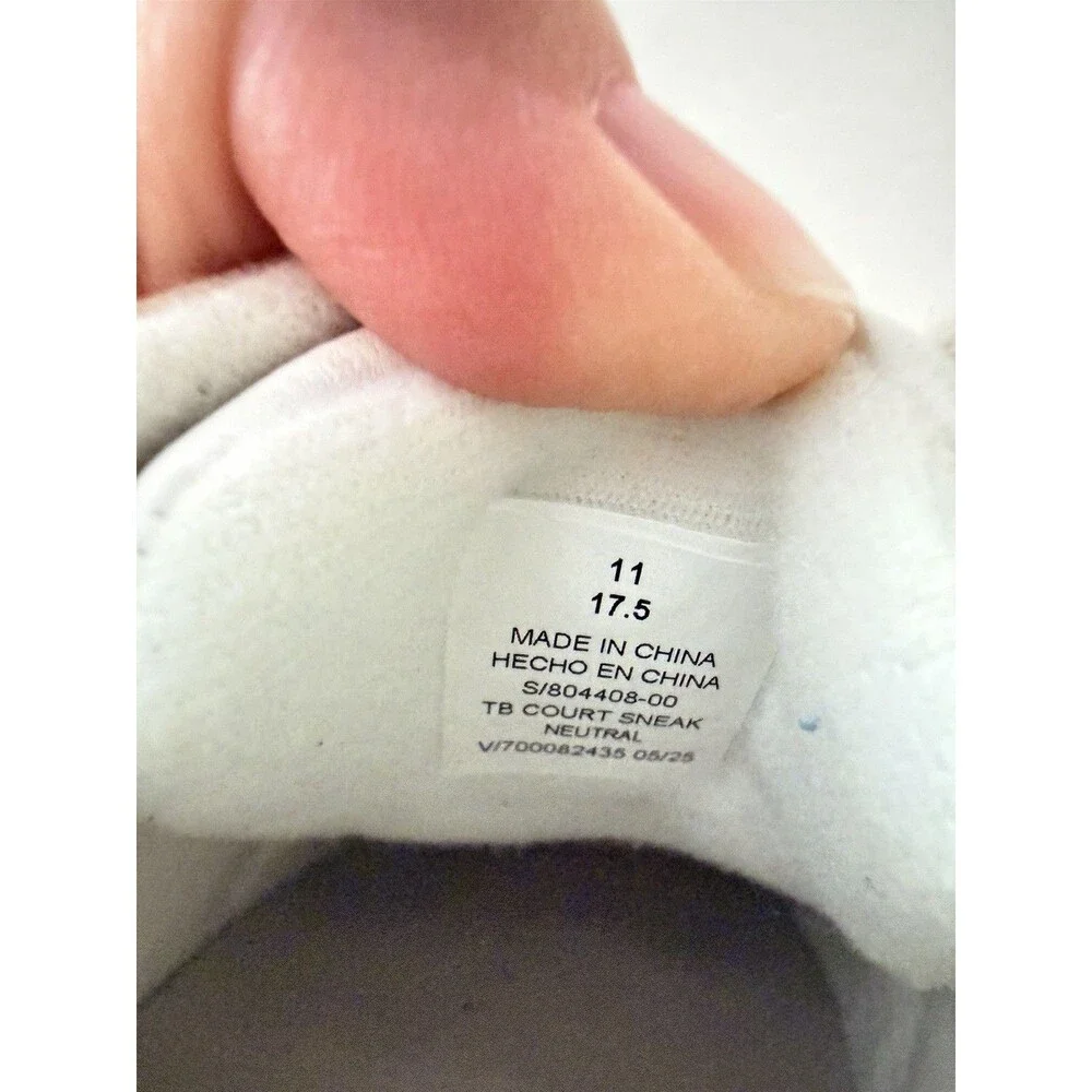 Old Navy Toddler Boys Faux Leather Sneakers Size 11 Neutral White Beige